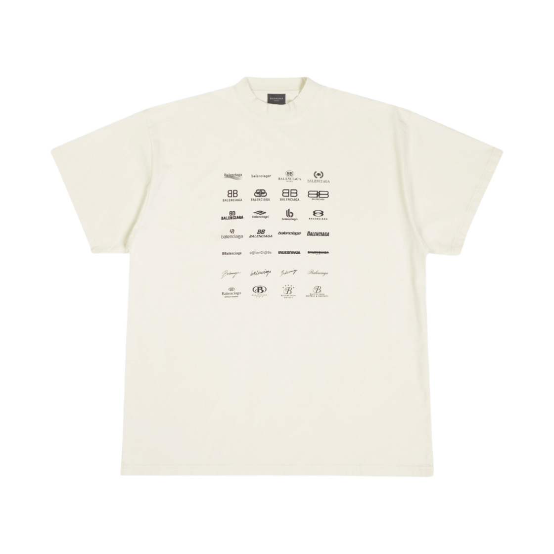 발렌시아가 아카이브 로고 티셔츠 오버사이즈 라이트 베이지(Balenciaga Archives Logos T-Shirt Oversized Light Beige) - 1