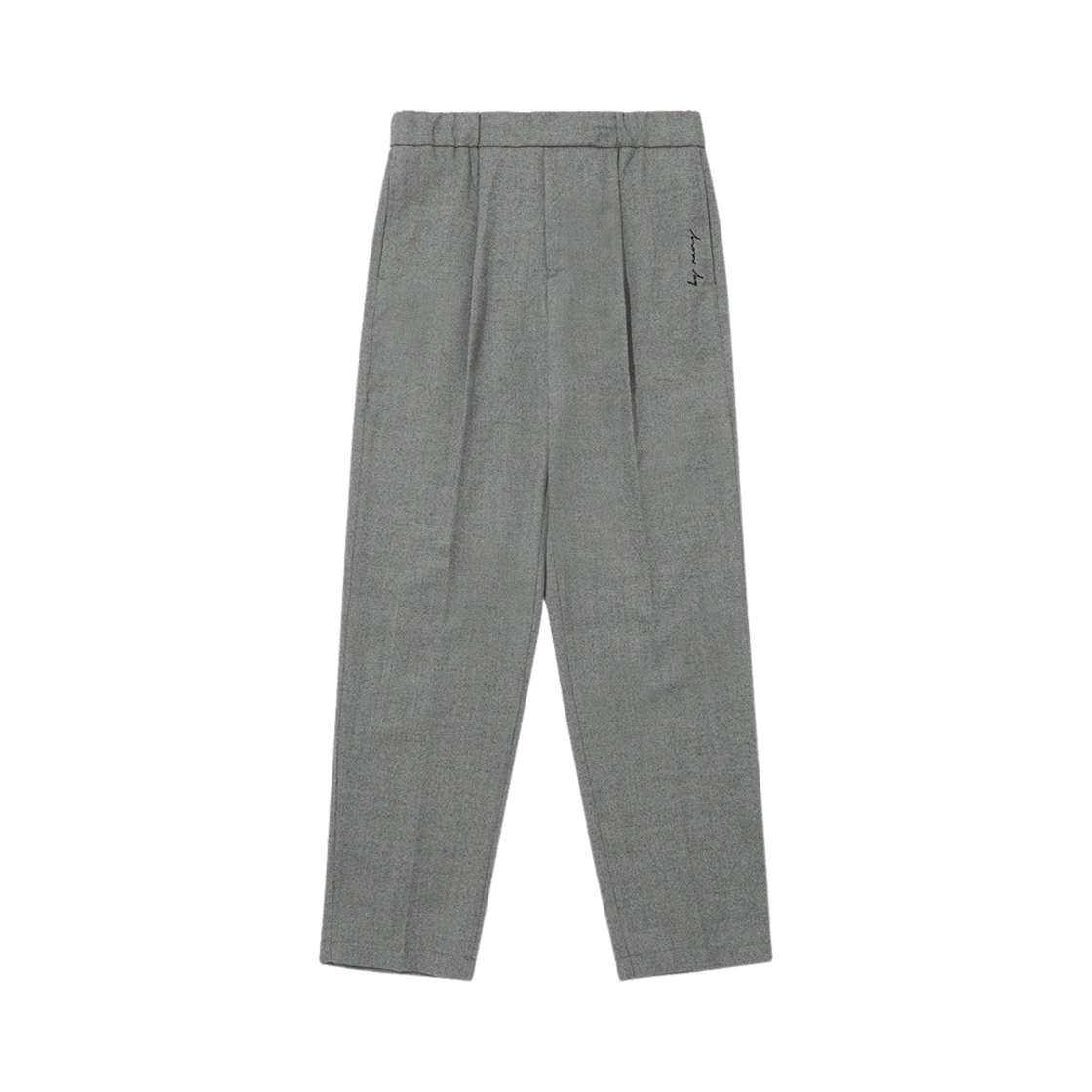 바이랑 울 싱글 플리티드 스트링 트라우저 헤링본 그레이(BY RANG Wool Single-Pleated String Trousers Herringbone Gray)