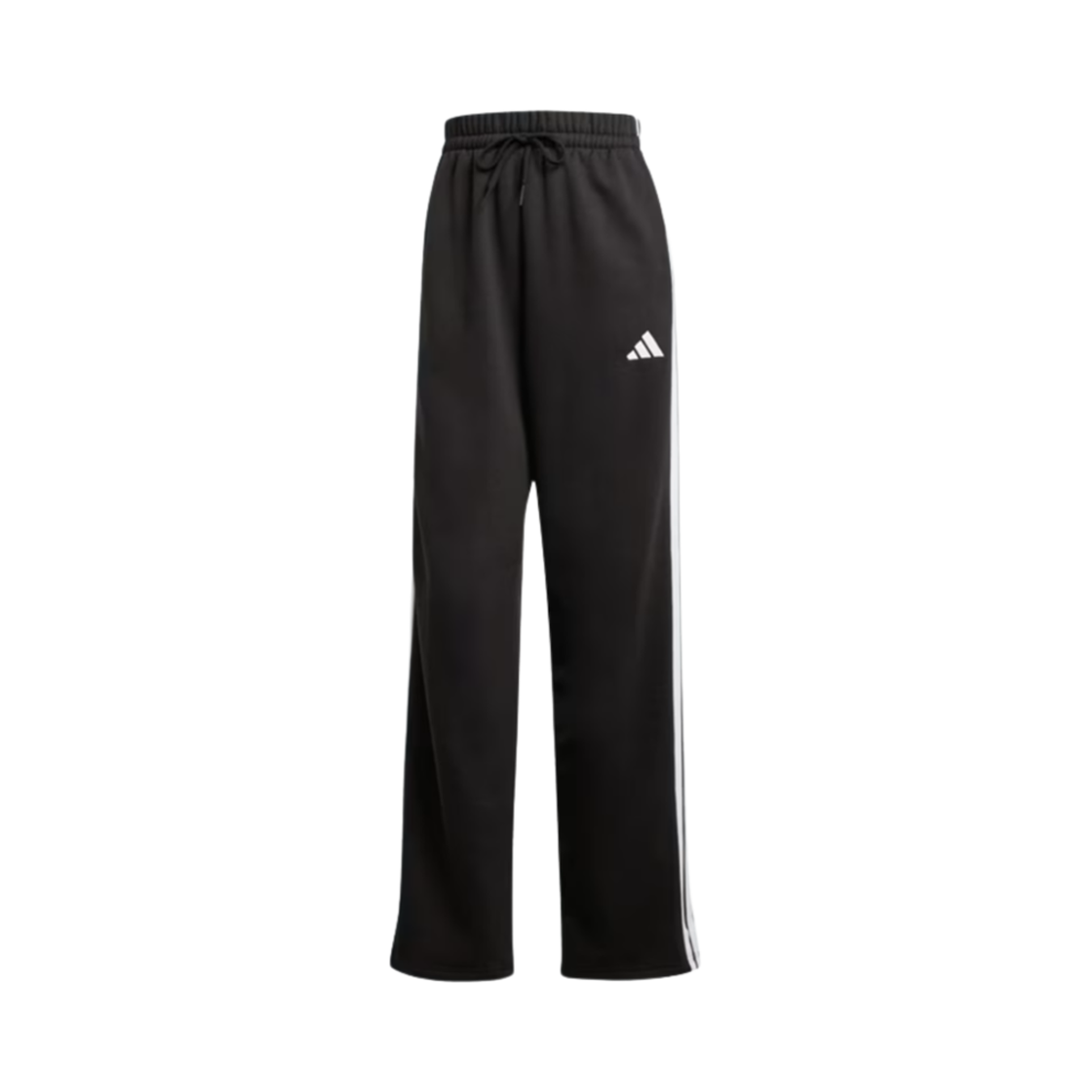 JE1300 (W) Adidas Essential 3S Openhem French Terry Pants Black White - KR Sizing