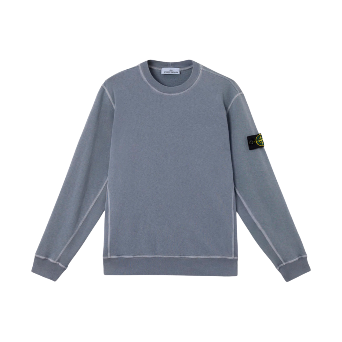 K1S1561000-20S0060-V0124 Stone Island 6100020 Malfile Fleece Old Effect Crewneck Sweatshirt with Slub Effect Avio Blue - 25SS