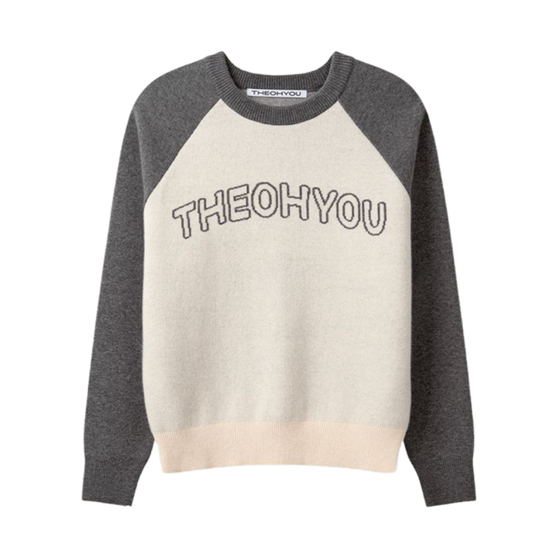 (W) 더오유 래글런 스웨터 그레이((W) Theohyou Raglan Sweater Grey)