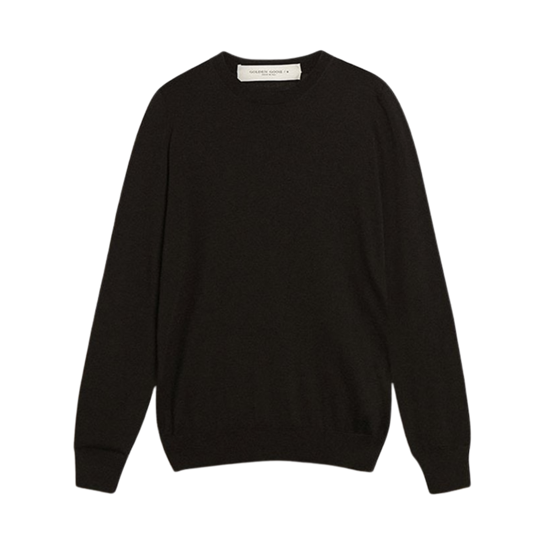 GMP00947-P000665-90100 Golden Goose Round Neck Sweater in Melange Wool Black