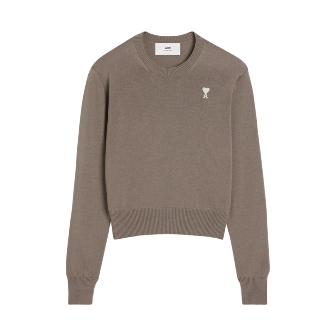 FKS121-KN0025-0952 (W) AMI de Coeur Wool Crewneck Sweather Beige