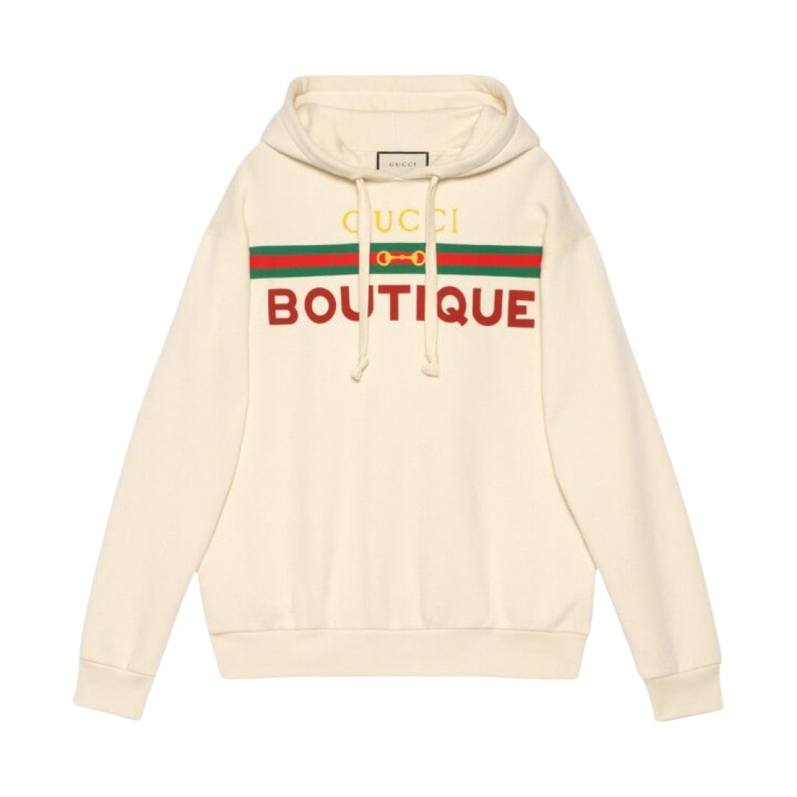 구찌 부티크 프린트 후드 스웨트셔츠 오프 화이트