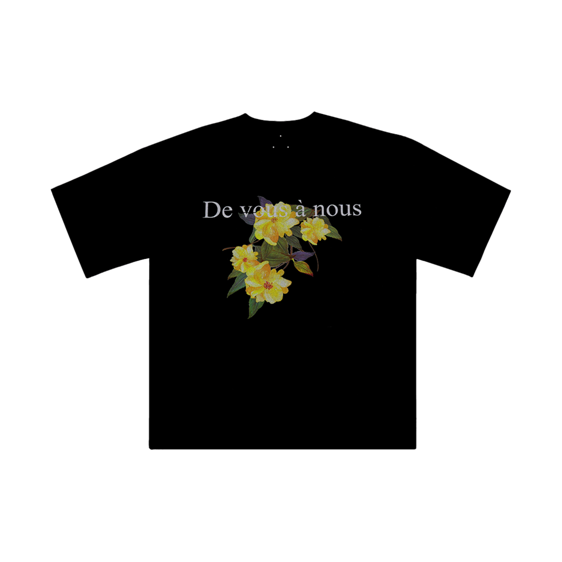 5 DVAN Yellow Flower T-Shirt Black