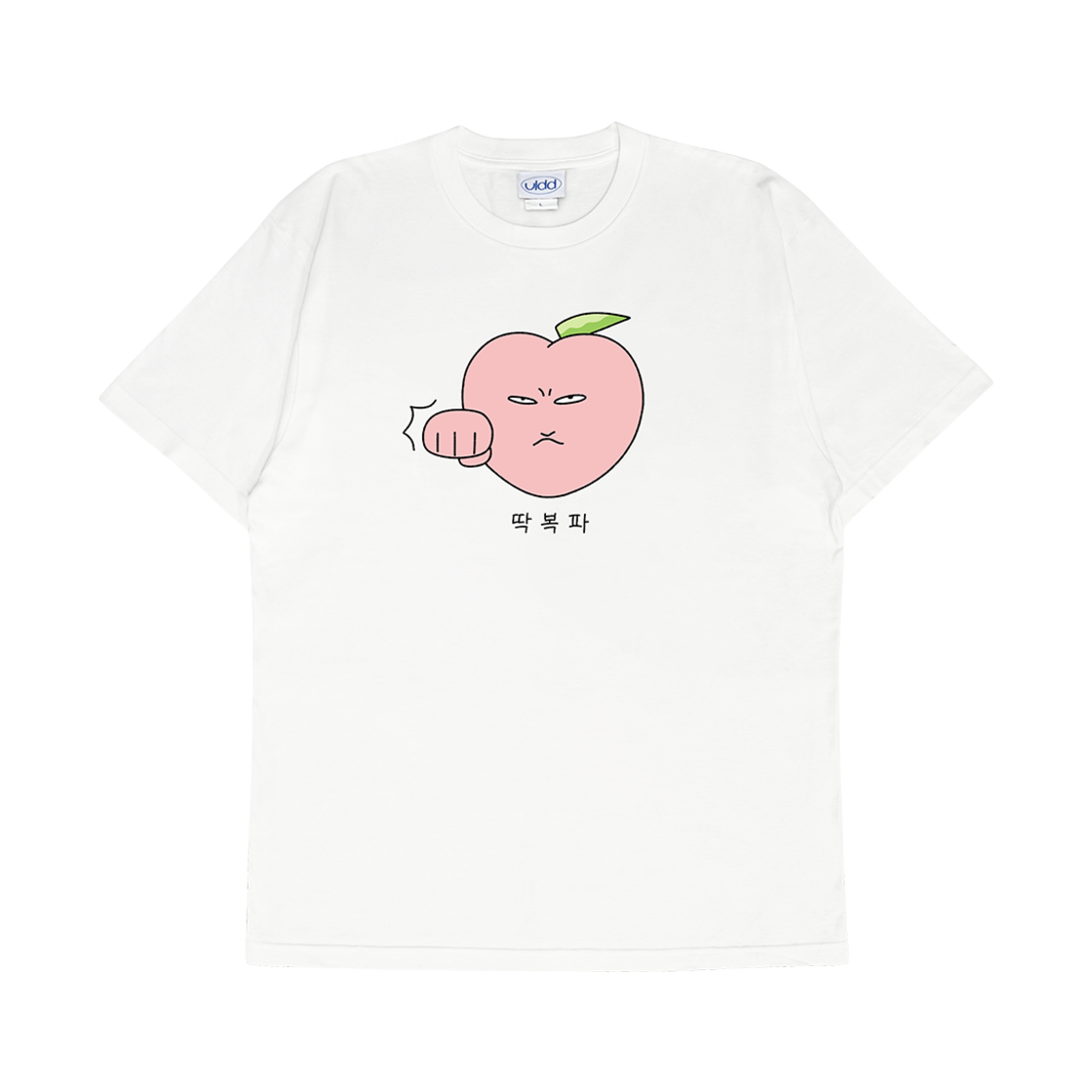 얼렁뚱땅 상점 x 큐새 딱복파 티셔츠 화이트(ULDD x Qsae Hard Peach T-Shirt White)