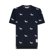 Thom Browne Classic Pique Hector Short Sleeve T-Shirt Blue