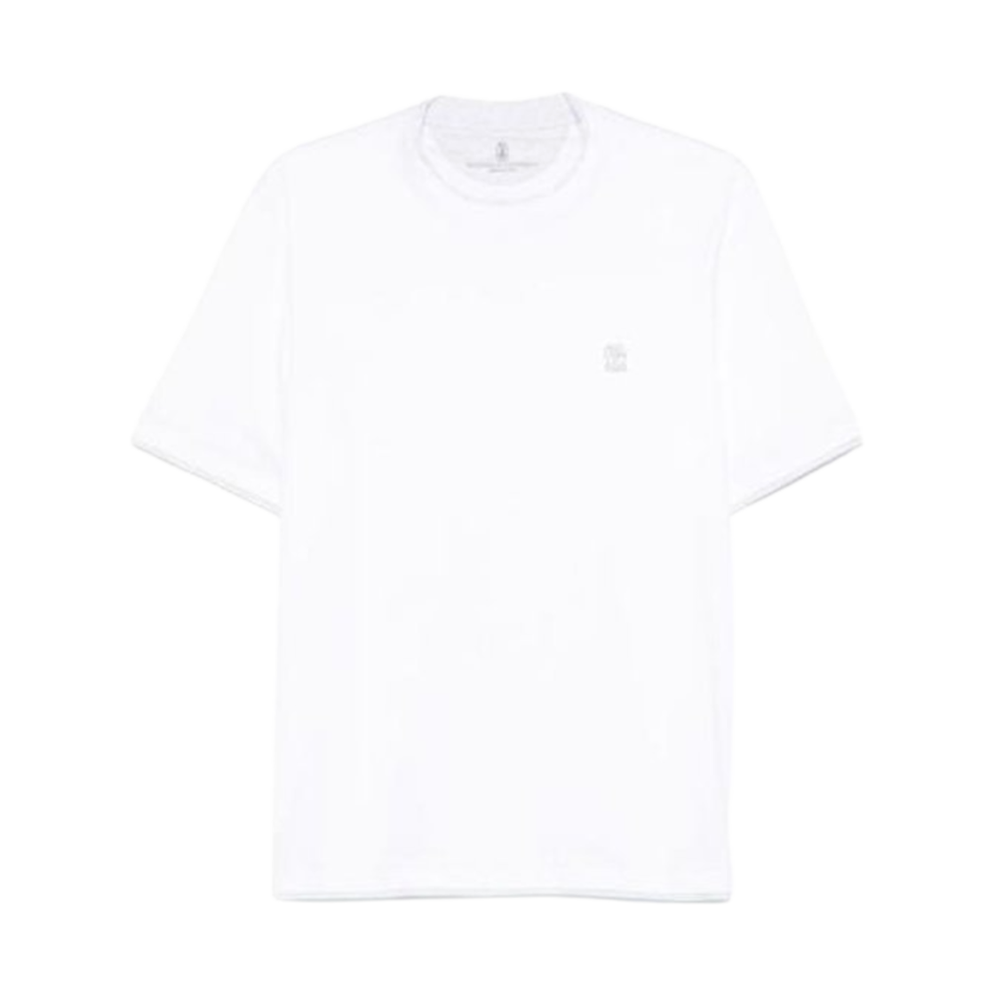 브루넬로 쿠치넬리 자수 로고 티셔츠 화이트(Brunello Cucinelli Embroidered Logo T-Shirt White) - 1