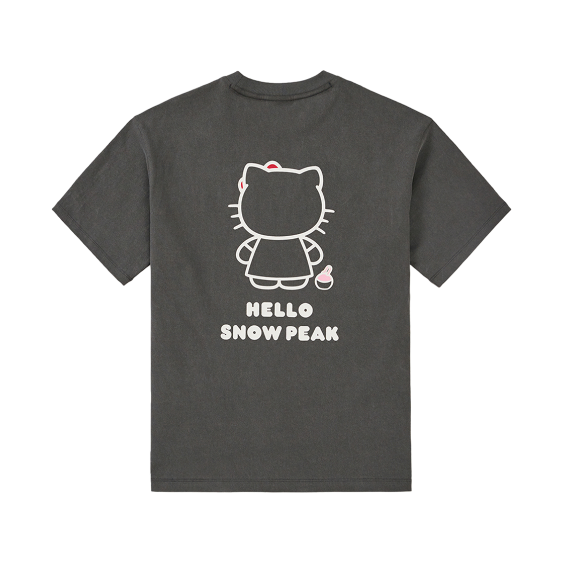 (W) 스노우피크 x 헬로 키티 키치 숏슬리브 티셔츠 다크 차콜((W) Snow Peak x Hello Kitty kitsch Short Sleeve T-Shirt Dark Charcoal) - 2