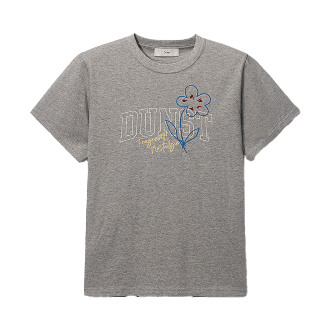 UDTS5B126G2_M_ Dunst Unisex Drawing Bloom T-Shirt Melange Grey