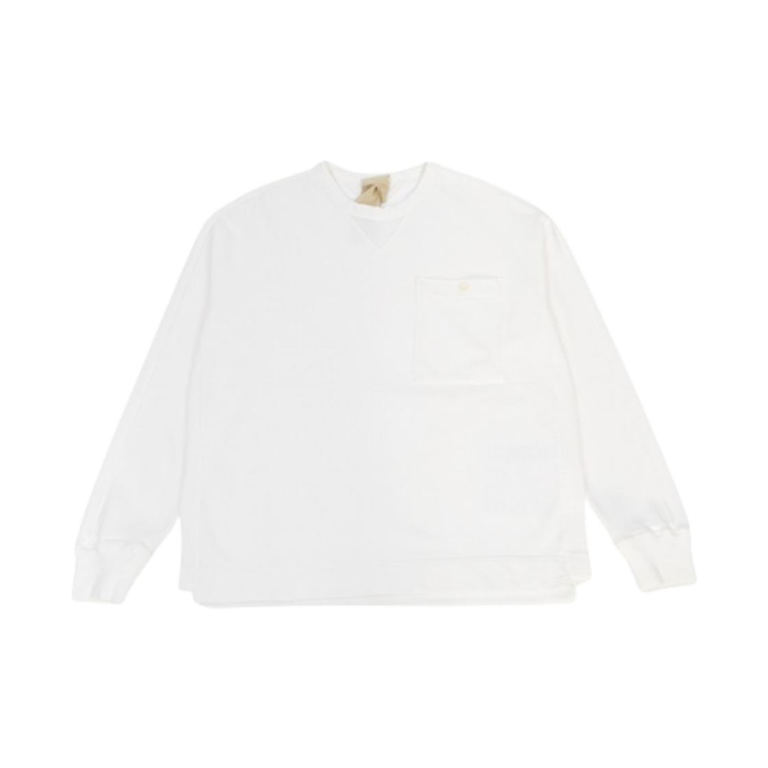 23CTCUF03085-A06018-100 Ten C Pocket Crewneck Long Sleeve T-Shirt White