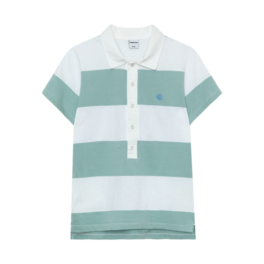 253BSPTOP022 Enzoblues Bold Striped Pique Shirt Mint
