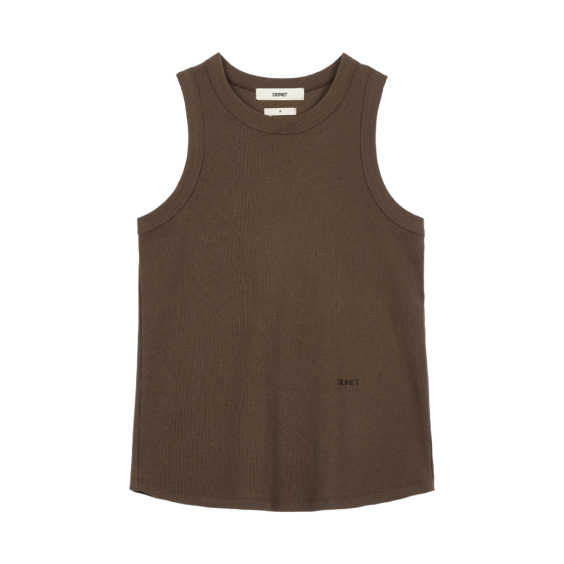(W) 다이닛 립드 슬리브리스 브라운((W) Deinet Ribbed Sleeveless in Brown)