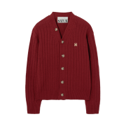 Satur Faro Over Size Boucle Cardigan Burgundy Red