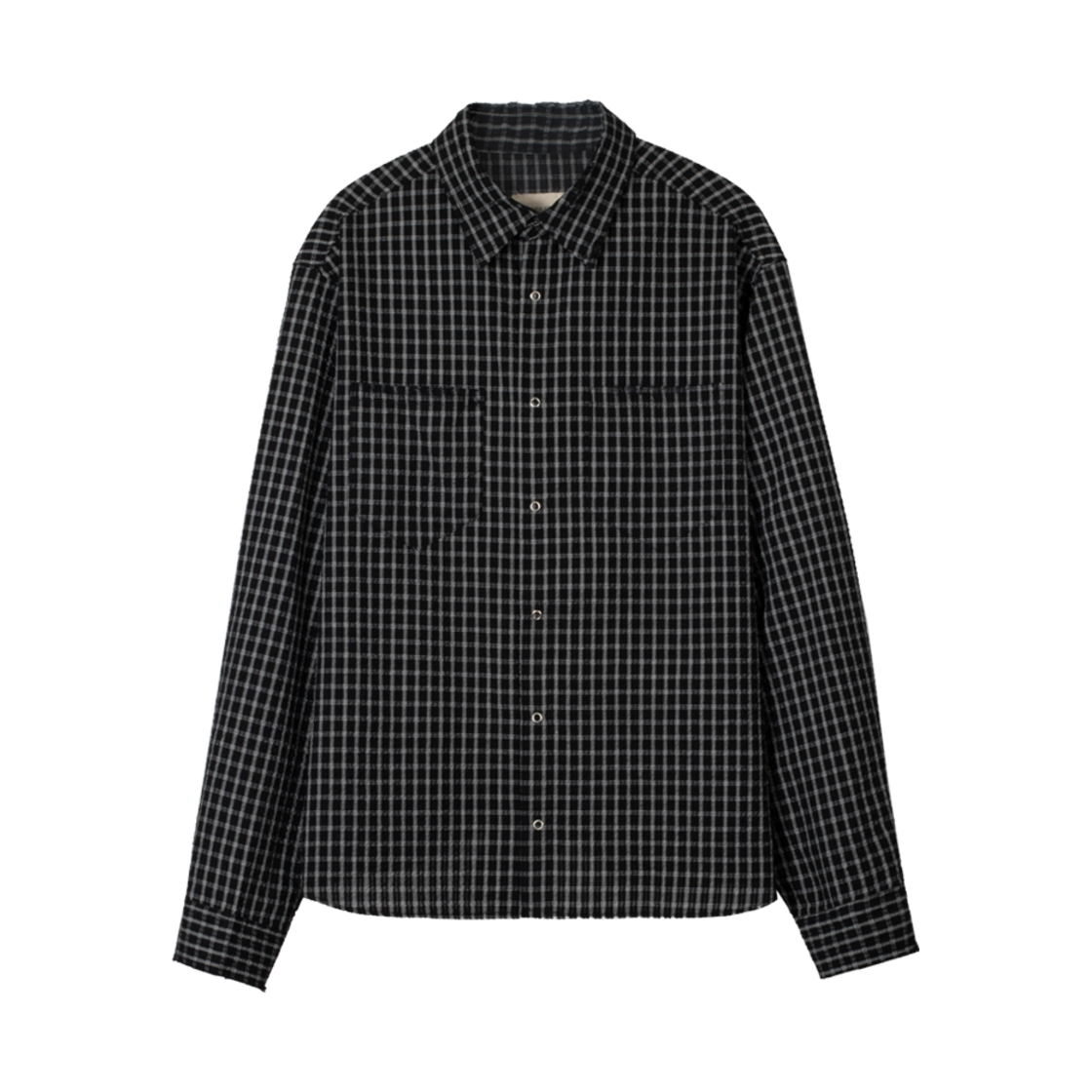 게더레이지 백 로고 체크 셔츠 블랙(Gatherlazy Back Logo Check Shirts Black)