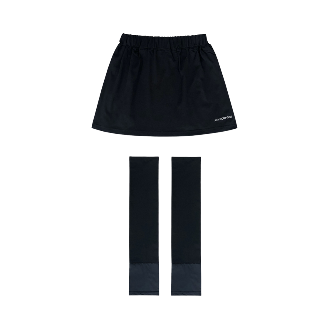 (W) 지초이 미니 스커트 워터프루프 헴 레그 워머 블랙 (2개 세트)((W) Jichoi Mini Skirt Waterproof Hem Leg Warmers Black (Set of 2))