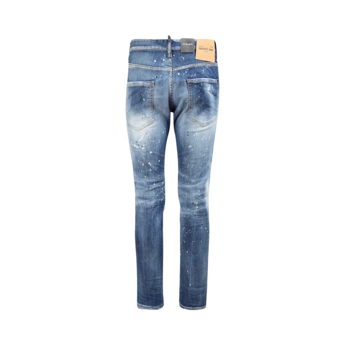 디스퀘어드2 미디움 레드 피카부 워시 쿨 가이 크롭 진 블루(Dsquared2 Medium Red Peekaboo Wash Cool Guy Cropped Jeans Blue) - 2