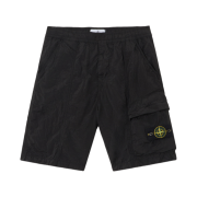Stone Island L100007 Nylon Metal in Econyl Comfort Fit Cargo Bermuda Shorts with Elasticated Waistband Black - 25SS