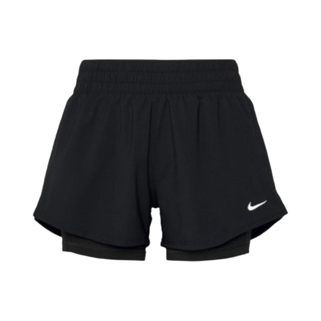 (W) 나이키 원 드라이핏 미드 라이즈 3인치 투인원 쇼츠 블랙 - 아시아((W) Nike One Dri-Fit Mid Rise 3 Inch 2-In-1 Shorts Black - Asia)