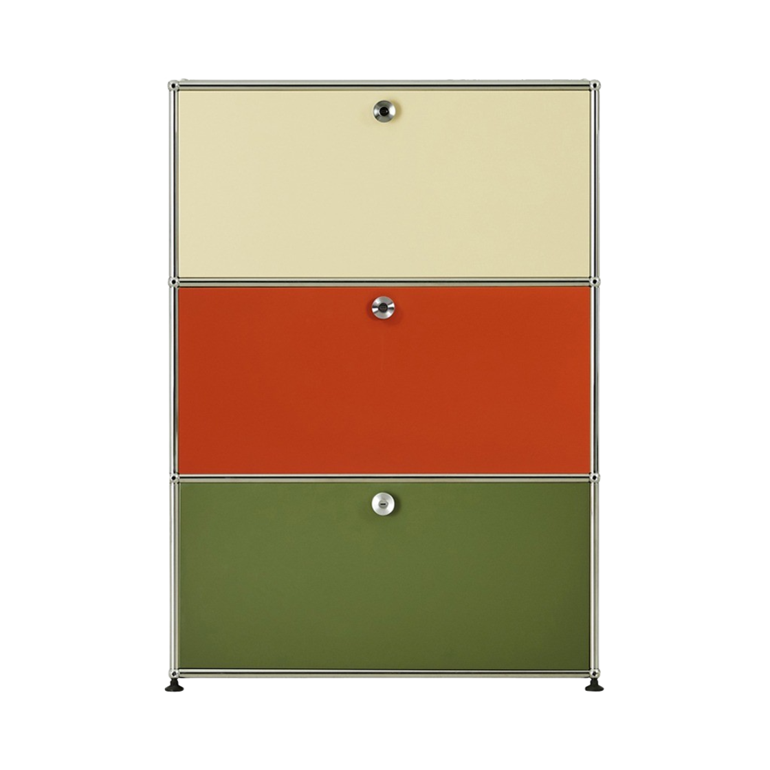유에스엠 할러 스토리지 1x3 크림 오렌지 올리브 그린(USM Haller Storage 1x3 Cream Orange Olive Green)