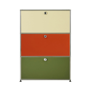 USM Haller Storage 1x3 Cream Orange Olive Green