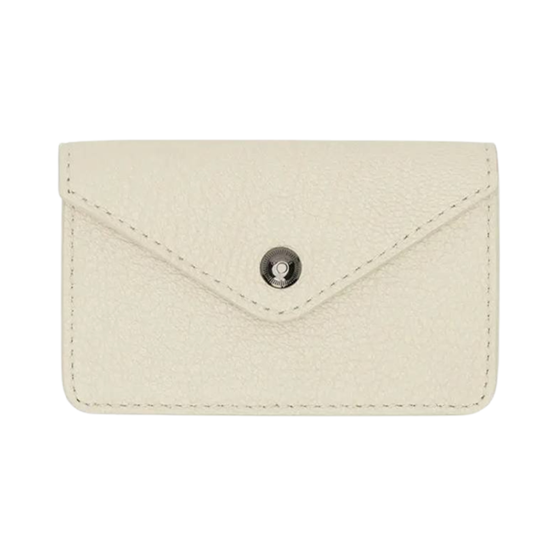 SL0061-LL0035-048 Lemaire Grained Leather Enveloppe Coin Purse Cream