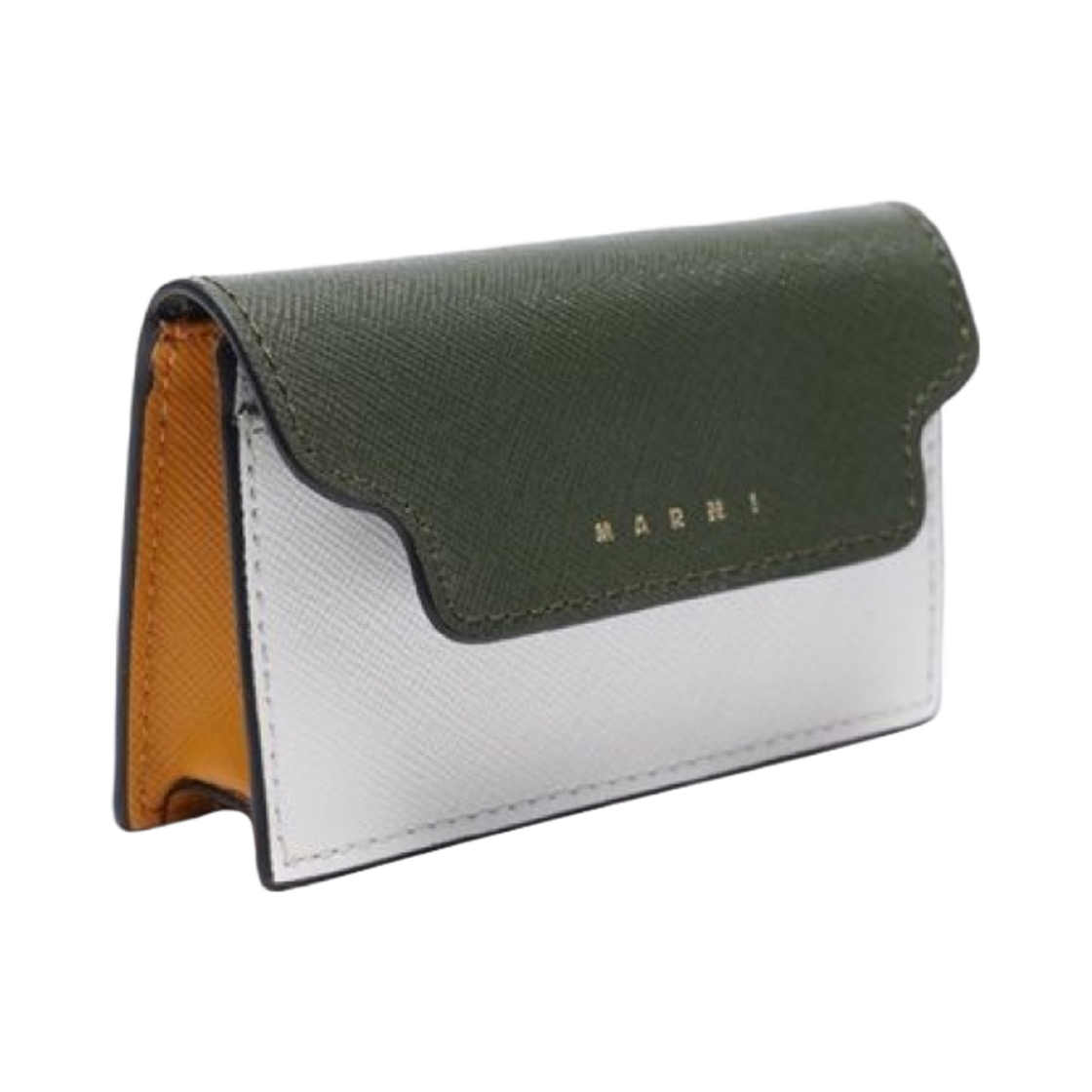마르니 사피아노 비즈니스 카드 케이스 가제보 릴리 화이트 펌킨(Marni Saffiano Business Card Case Gazebo Lily White Pumpkin) - 2
