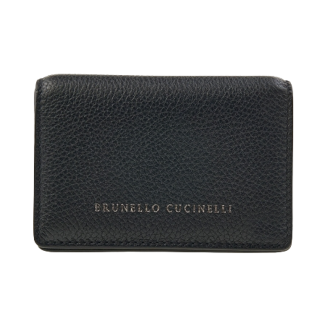MWEID2715-C101 Brunello Cucinelli Logo Flap Card Case Black