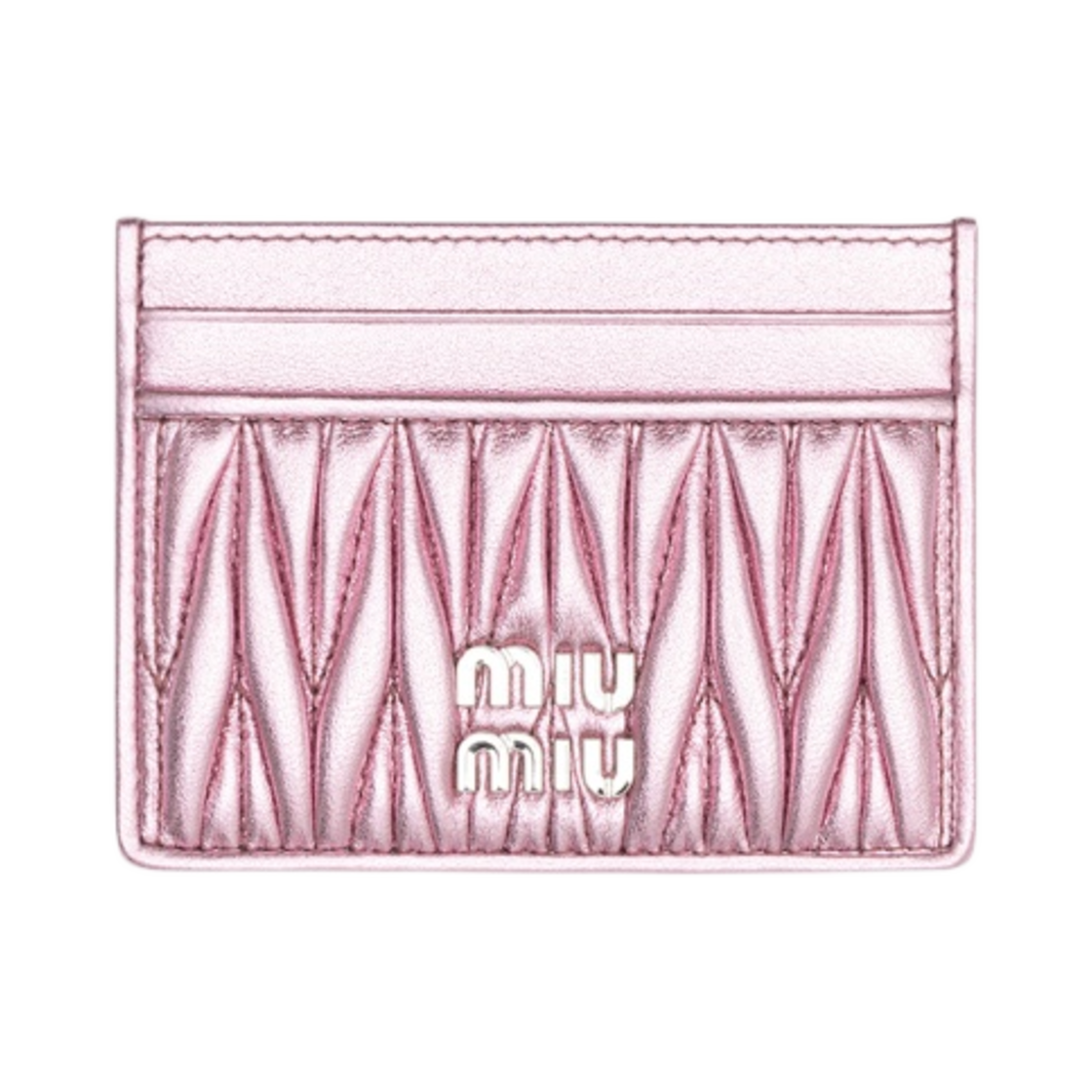 미우 미우 마테라쎄 나파 가죽 카드 홀더 핑크 모르도어(Miu Miu Matelasse Nappa Leather Card Holder Pink Mordore)