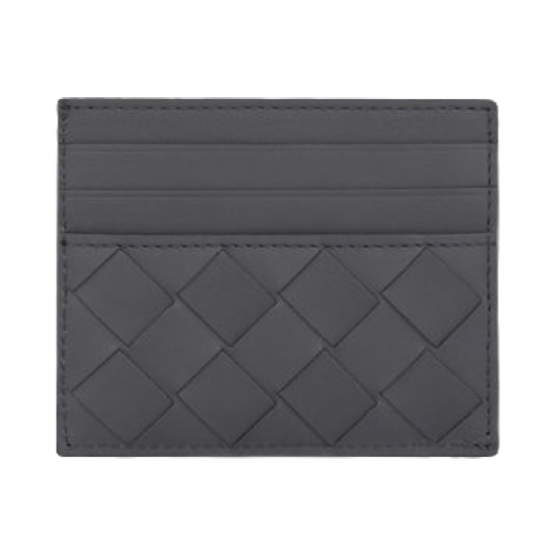 607361V3US31450 Bottega Veneta Intrecciato Card Case Light Gray