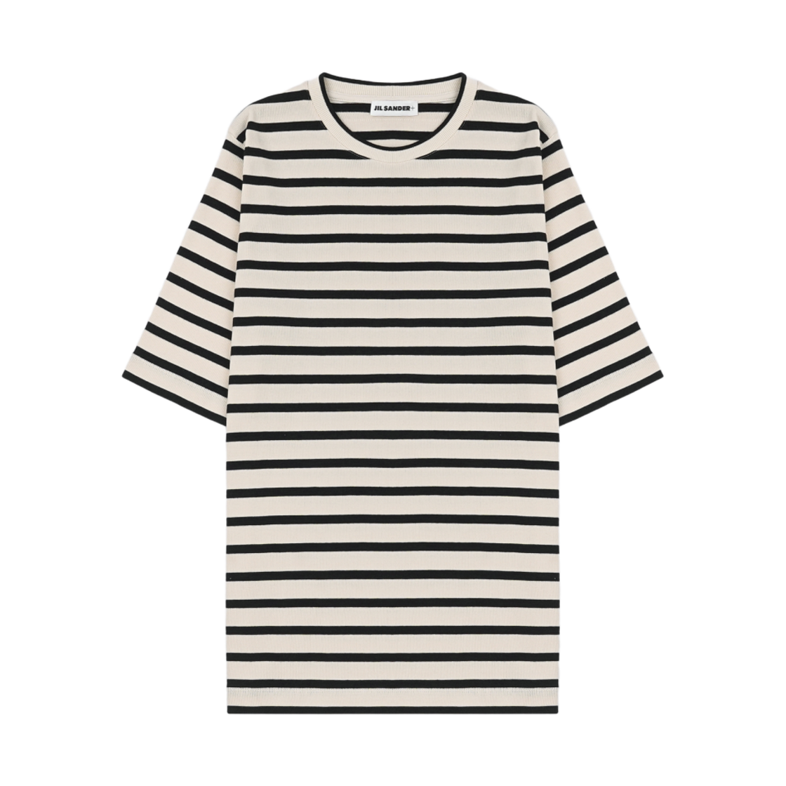 (W) 질 샌더 코튼 저지 스트라이프 티셔츠 그레이((W) Jil Sander Cotton Jersey Stripe T-Shirt Grey) - 2