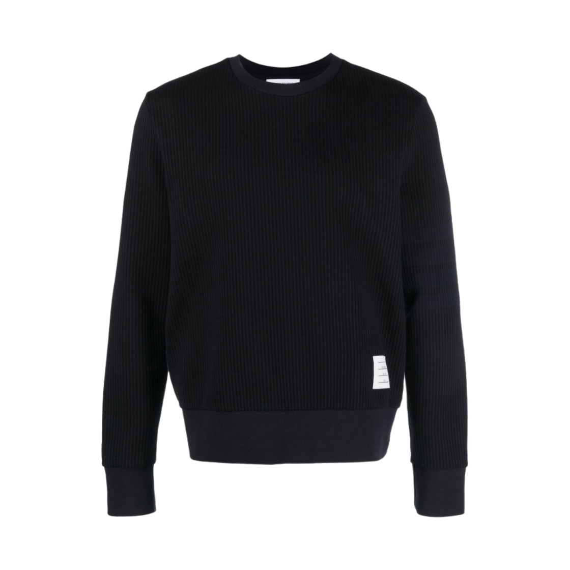 MJT370A-J0063-415 Thom Browne Seersucker Loopback 4-Bar Crewneck Sweatshirt Navy