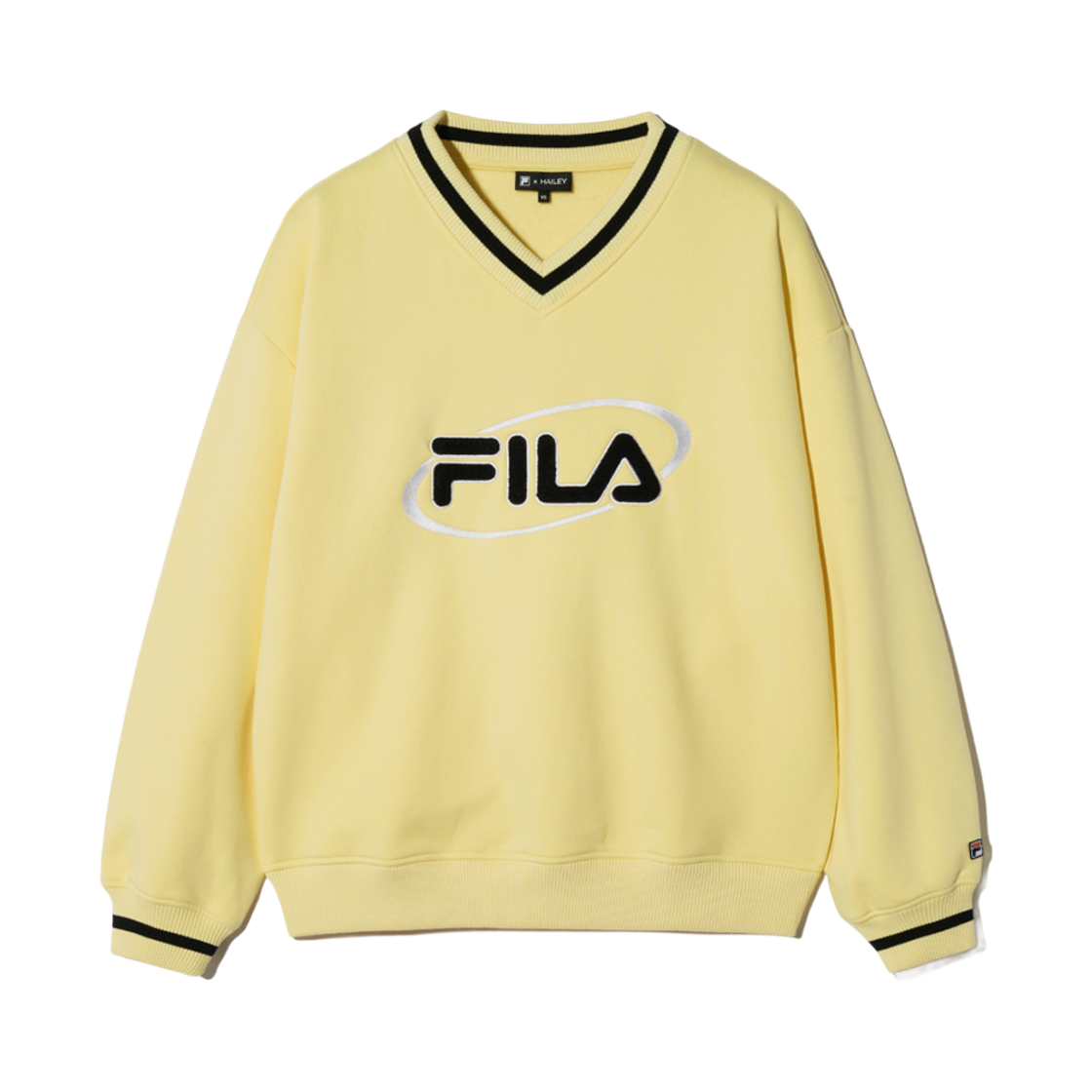1100FS2POH2H92FYLW [6% 적립] FILA Hailey Bieber V-Neck Sweatshirt Yellow