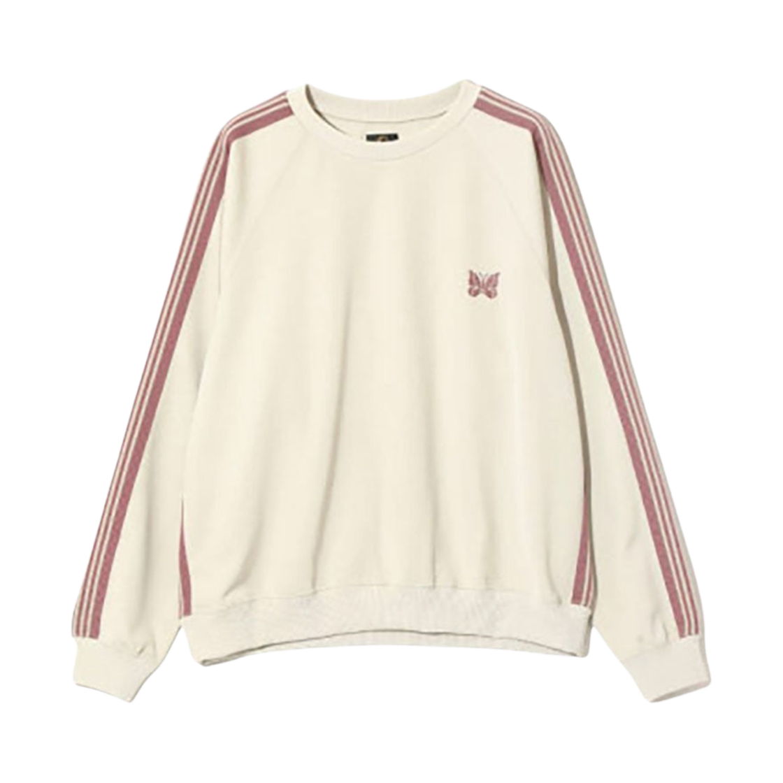 QV306 Needles Track Crew Neck Shirt Poly Smooth Ivory