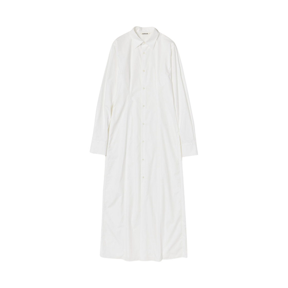 (W) 오라리 하이 카운트 핀스 OX 셔츠 드레스 화이트((W) Auralee High Count Finx OX Shirt Dress White)