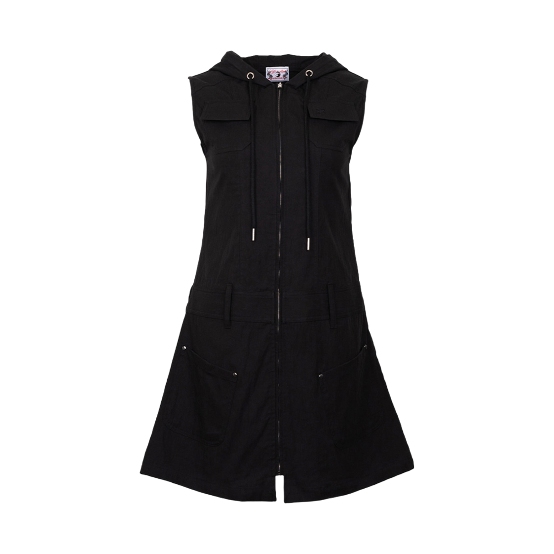 러프넥 후디 드레스 블랙(Roughneck Hoodie Dress Black)