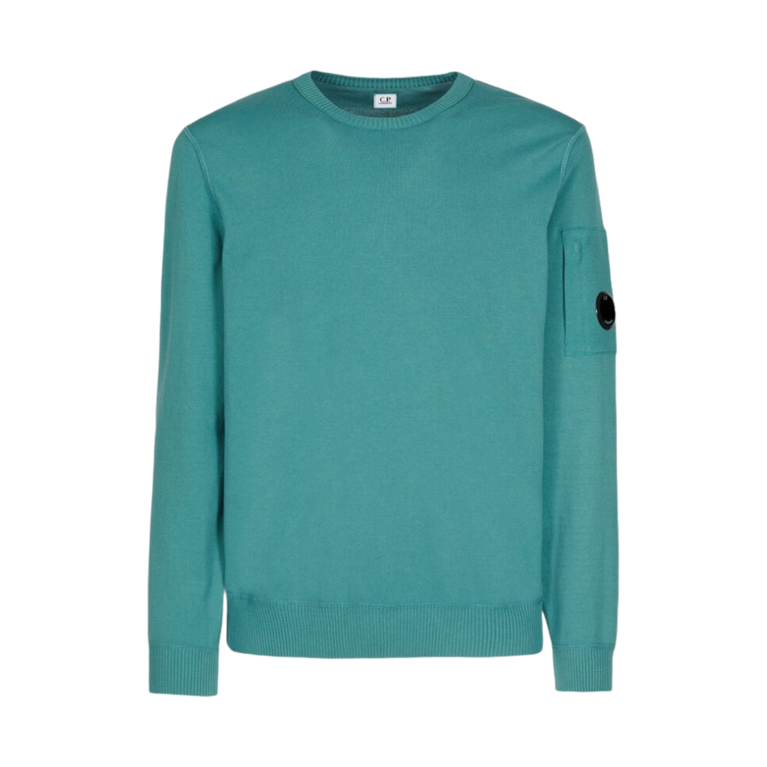 C.P. 컴퍼니 코튼 크레이프 크루넥 니트 프로스티 스프러스 그린 - 23SS(C.P. Company Cotton Crepe Crewneck Knit Frosty Spruce Green - 23SS) - 1