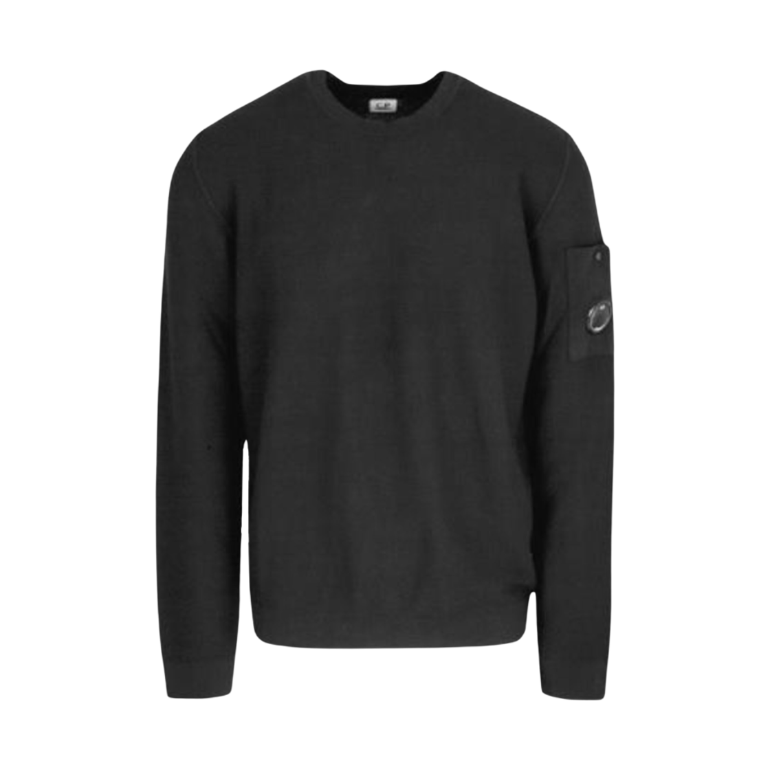 C.P. 컴퍼니 포켓 코튼 니트 크루넥 스웨터 블랙 - 22SS(C.P. Company Pocket Cotton Knit Crewneck Sweater Black - 22SS) - 1