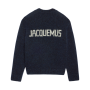 Jacquemus La Maille Pavane Jacquard Logo Sweater Dark Navy
