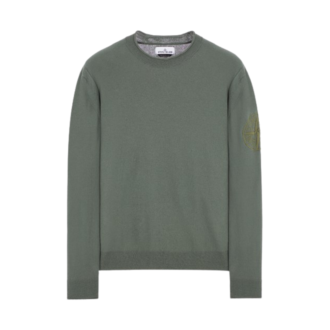 8015523B9-V0059 Stone Island 523B9 Organic Cotton Crewneck Knit Musk Green - 24SS