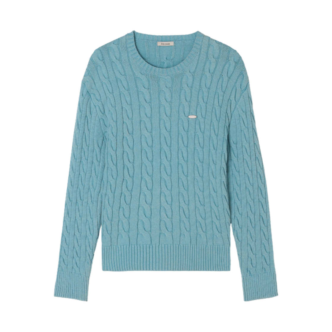 - Aviemuah Vintage Washed Cable Sweater Blue