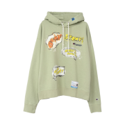 Maison Mihara Yasuhiro Words Balloon Printed Hoodie Green