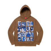 Supreme Collage Grid Hooded Sweatshirt Olive Brown - 21FW