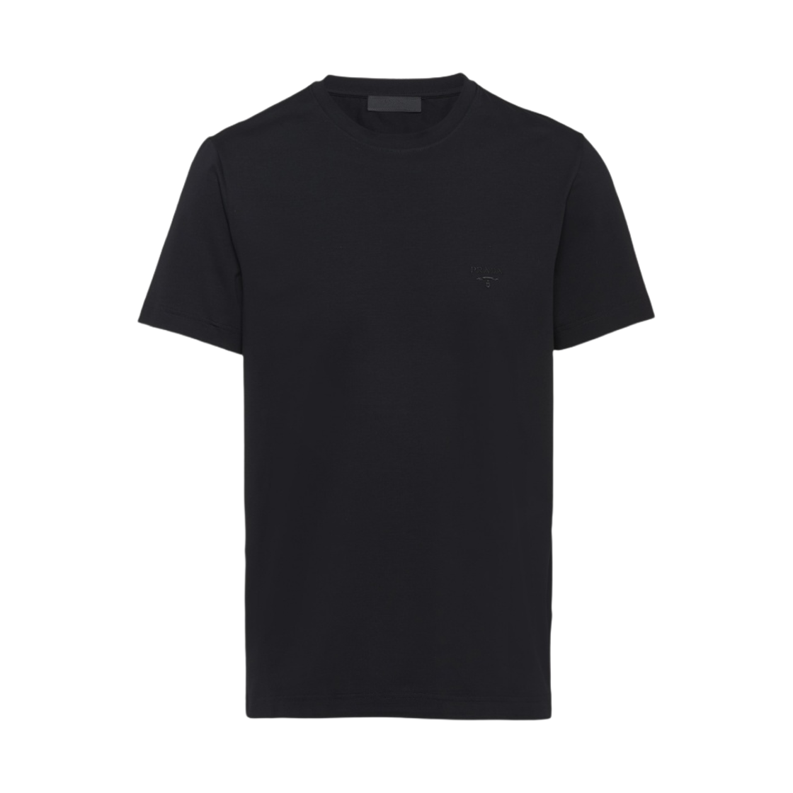 프라다 스트레치 코튼 티셔츠 블랙(Prada Stretch Cotton T-Shirt Black) - 1