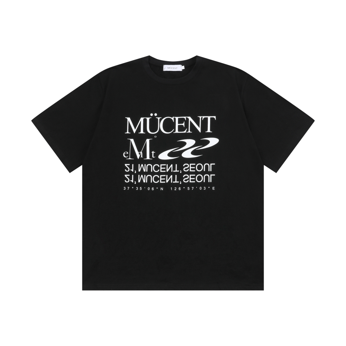 P00000MG_BK MUCENT Essential Lettering Half T Black