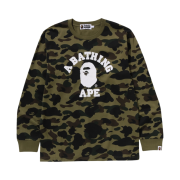 BAPE 1st Camo College L/S T-Shirt Green