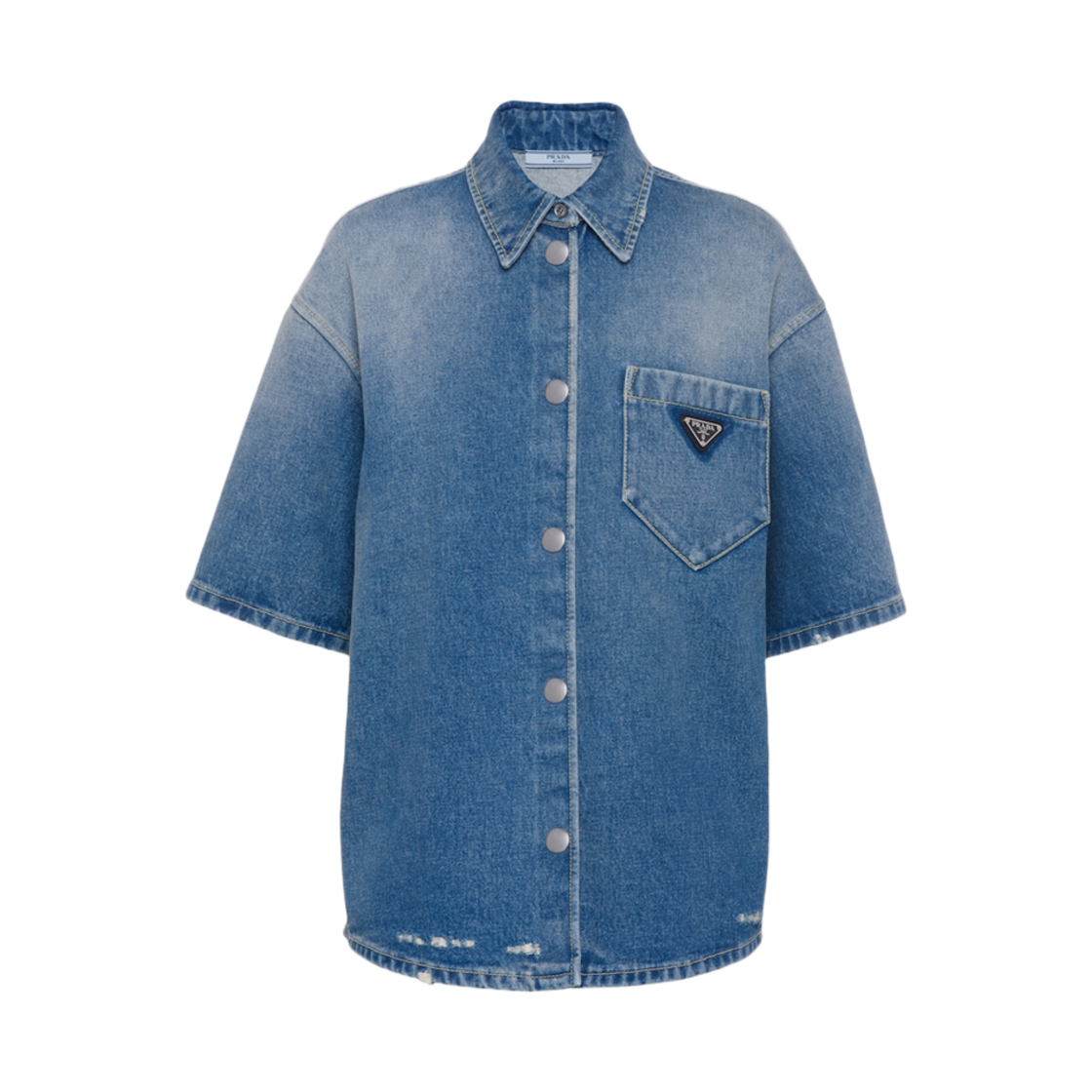 (W) 프라다 데님 셔츠 미드 블루((W) Prada Denim Shirt Mid Blue) - 1