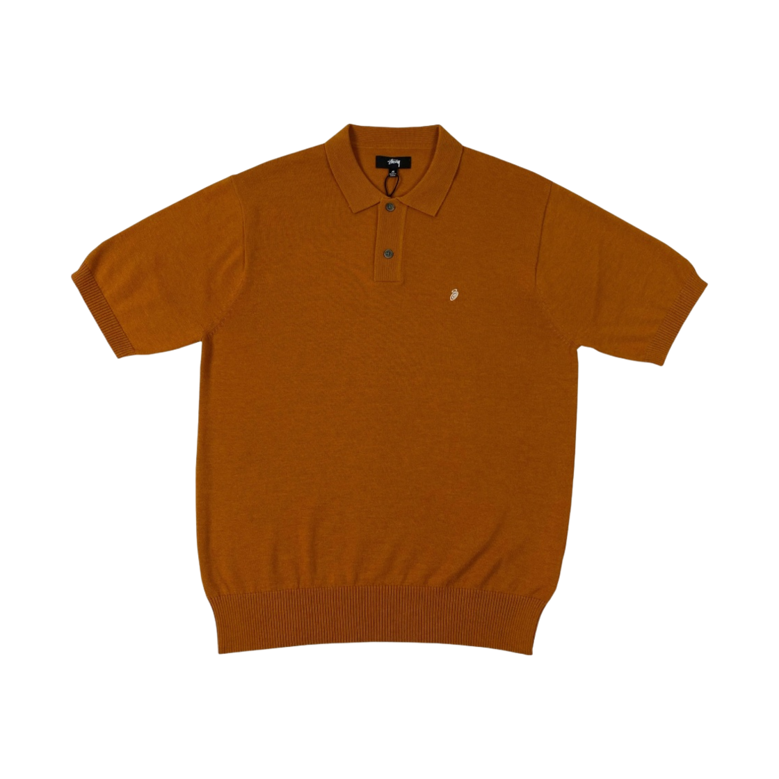 스투시 클래식 숏슬리브 폴로 스웨터 오렌지(Stussy Classic SS Polo Sweater Orange) - 1