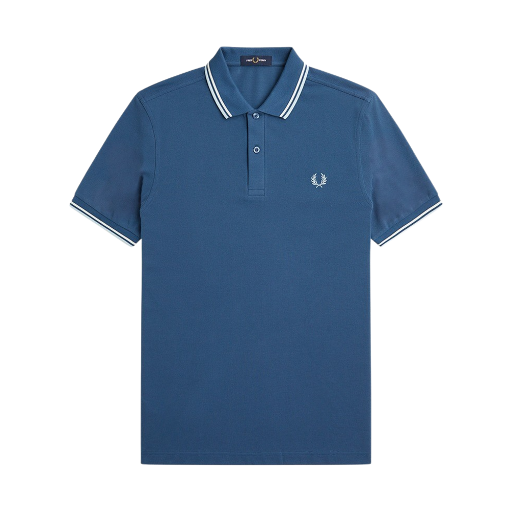 AFPM2413600-U91 Fred Perry M3600 Twin Tipped Fred Perry Shirt Midnight Blue/Ecru/Light Ice