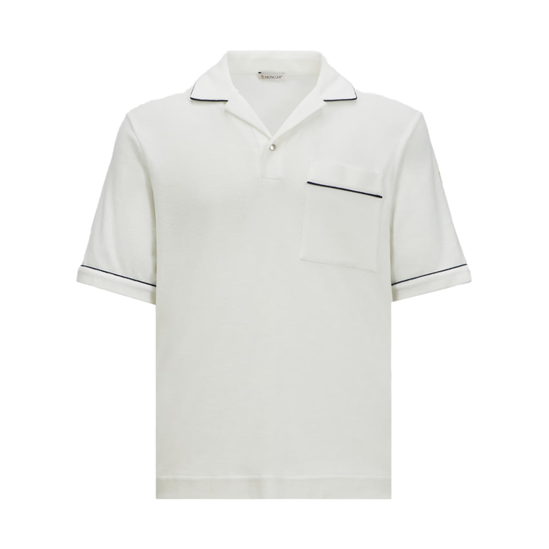 K1-091-8A00022-89AVN-034 Moncler Cotton Terrycloth Polo Shirt White - 25SS